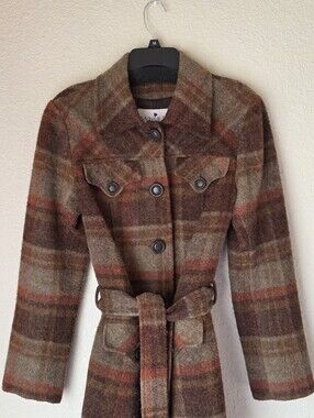 Autumn Wool-Blend Plaid Coat